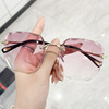 Fashionable square sunglasses, glasses solar-powered, 2021 collection, gradient