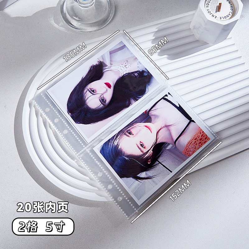 Libro de tarjetas Página interior Persiguiendo estrellas Idol Tarjeta pequeña de almacenamiento 4 cuadrículas 3 pulgadas Una cuadrícula de palacio de seis hoyos Alta transparencia Álbum Polaroid Página interior