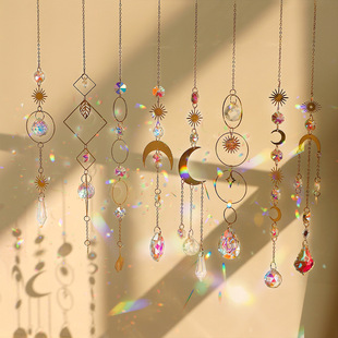 Cross-Border Amazon Sun Catcher Crystal Wind Chime Moon Wedding Decoration Garden Indoor Hanging Decoration Simple Wedding Arrangement