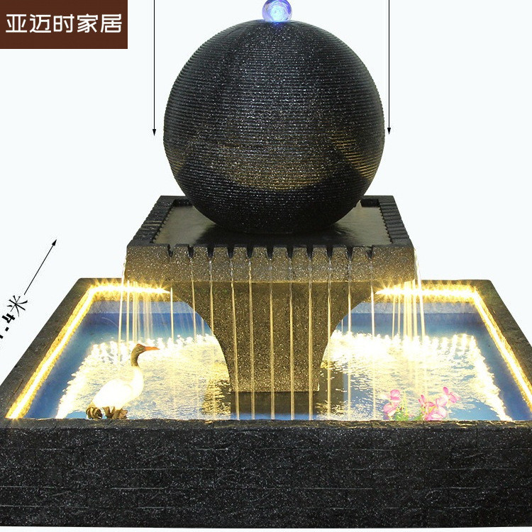 流水喷泉鱼缸风水球酒店大堂花园水景装饰水幕墙景观摆件开业礼品
