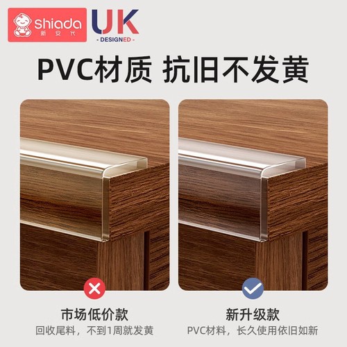 Infant transparent anti-collision strip, thickened and widened child protection corner guard, household kindergarten U-shaped anti-collision strip, waterproof stain-resistant