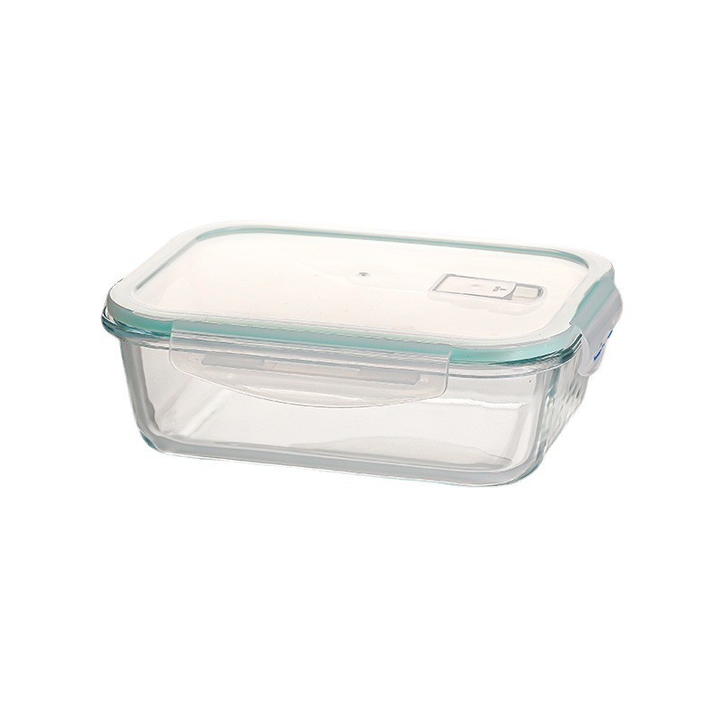 Fiambrera de horno microondas resistente al calor, caja de conservación de vidrio transparente, caja de almuerzo sellada, caja de almacenamiento de refrigerador, tazón de vidrio con tapa