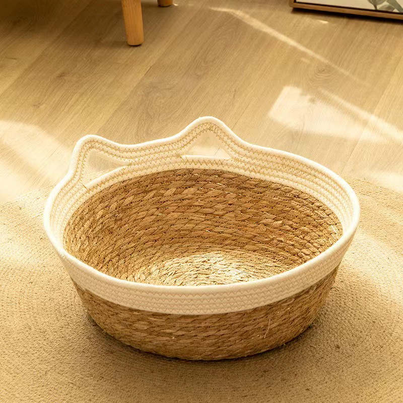 흰색 + 부들 바구니