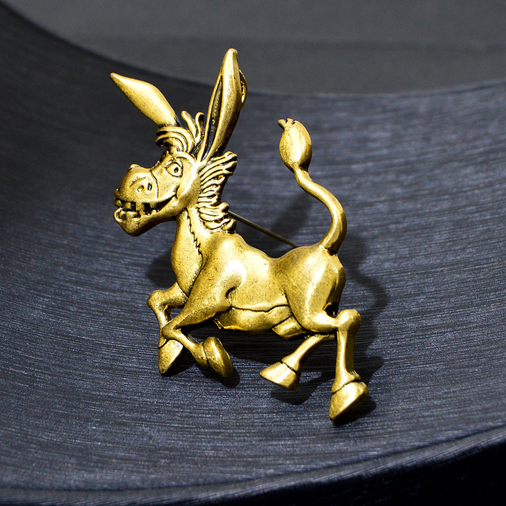 Retro Donkey Lapel Pin For Men Vintage Enamel Brooch Accessories_voghion.com