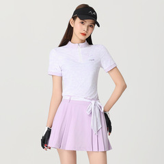 新款夏季运动休闲服装女士短袖立领T恤时尚撞色修身速干排汗套装