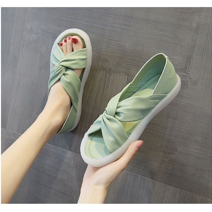 Nuevas sandalias de verano para mujeres nuevas zapatos chinos con suela plana, dos zapatos de embarazo con tendón antideslizante, zapatos romanos