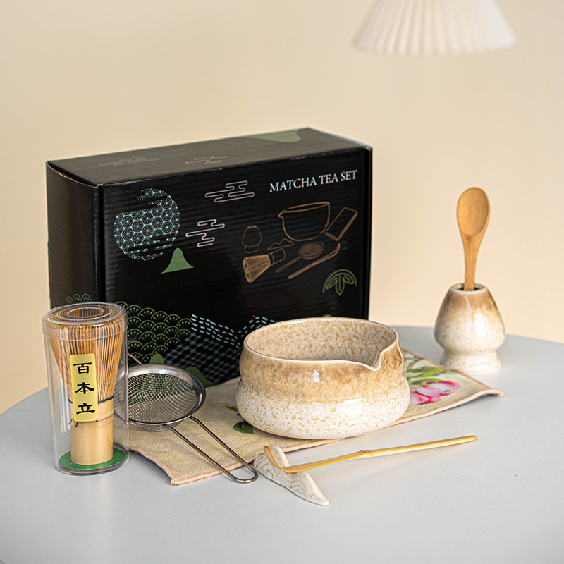 日本製ギフトボックスセット クロスボーダーインスタイル 抹茶ボウル 抹茶ティーセット 百本立陶器 クロスボーダー限定|undefined