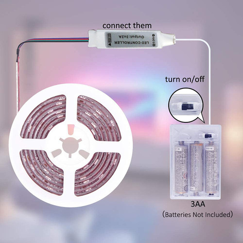 Factory Direct Sale 5V 5050 RGB 24-Key Battery Box Light Strip Set LED 24-Key Light Strip Set Atmosphere Light