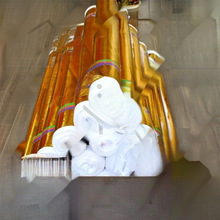 舞台金布金纸包树装饰布皱树干金色包柱布树木缠绕金箔纸酒垒德株