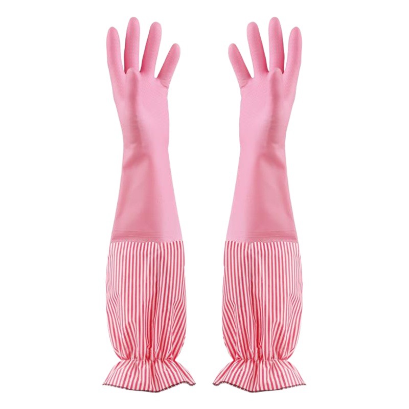 Shu moda copiado a mano forrado de lana caliente guantes domésticos limpieza de la cocina durable lavavajillas guantes de goma