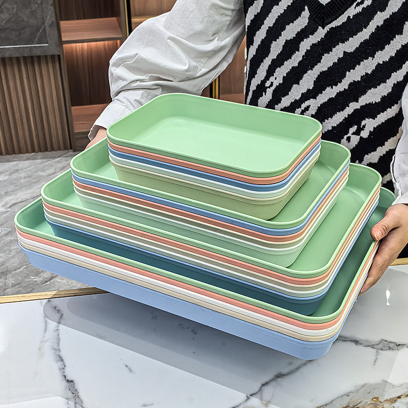 Rectangular Plastic Deep Tray Hotel Home Coffee Table Tea Cup Water Cup Fruit Plate Dinner Plate Pastry Storage Tray