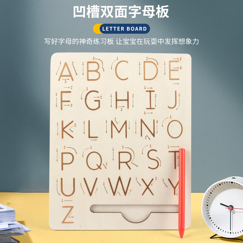 Children's wooden letters and numbers, pen for early age, calligraphy, smart toy, early education 2