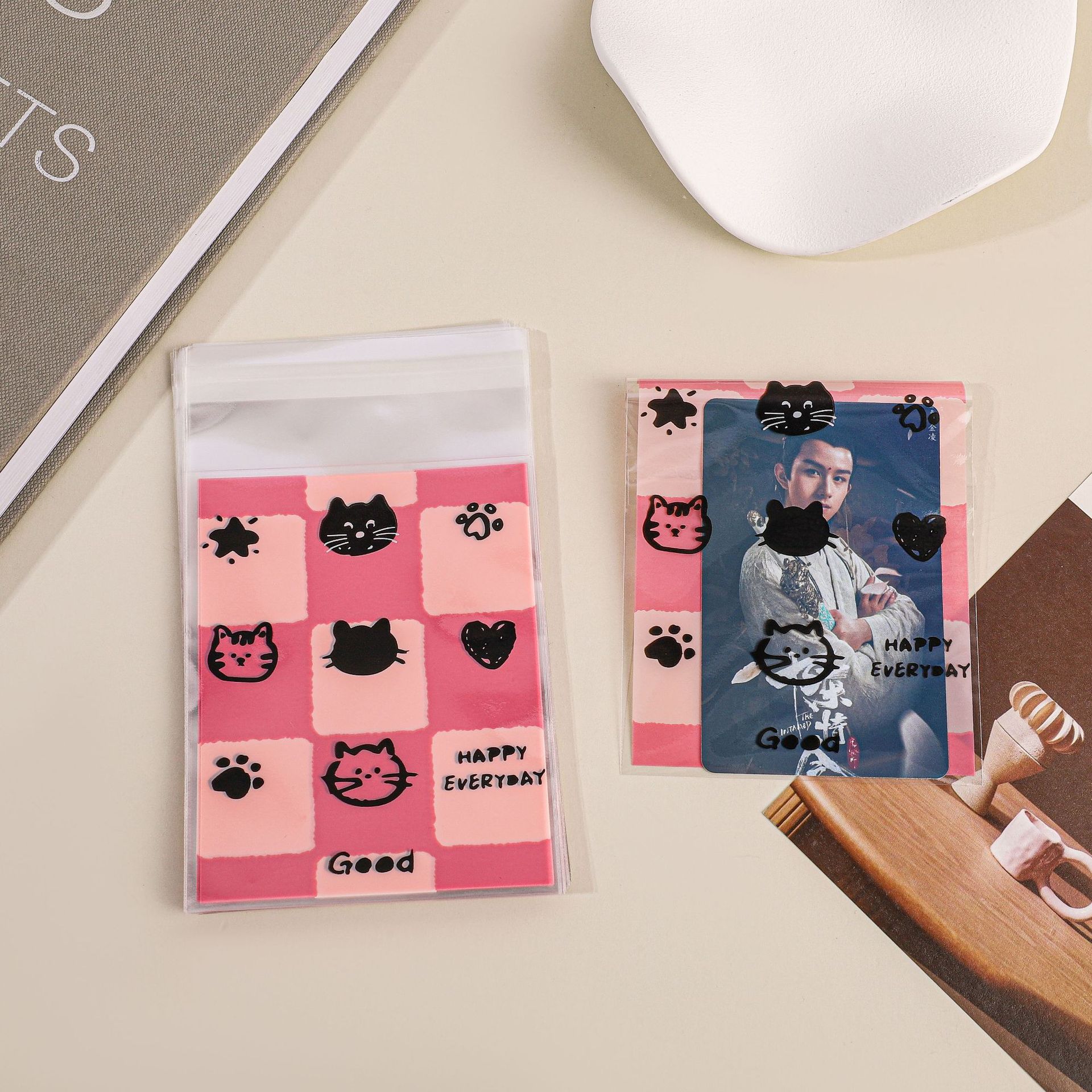 체크무늬 고양이 [50개들이 팩] 8*10+3