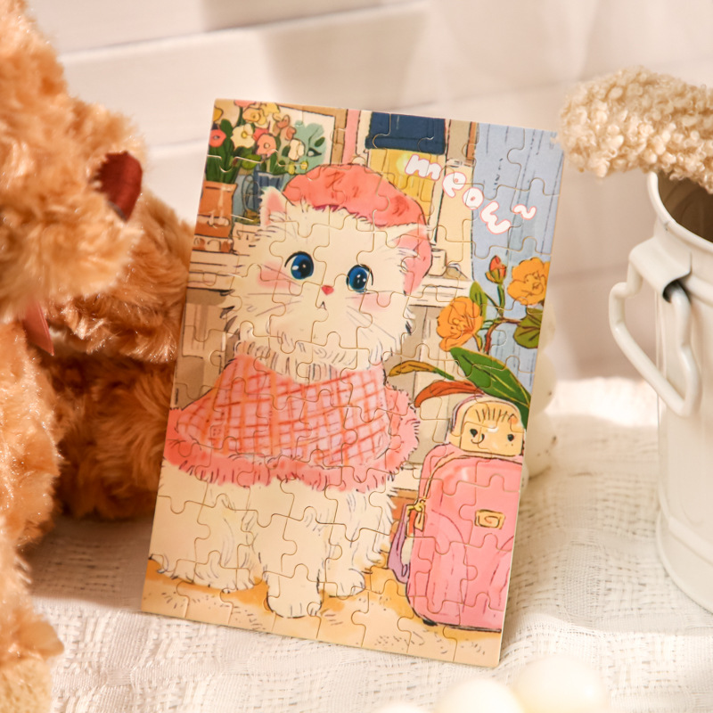 Mr. Paper Mini Rompecabezas Serie de cómics de día libre Decoración de rompecabezas de escritorio de bricolaje de estudiante romántico de alto valor