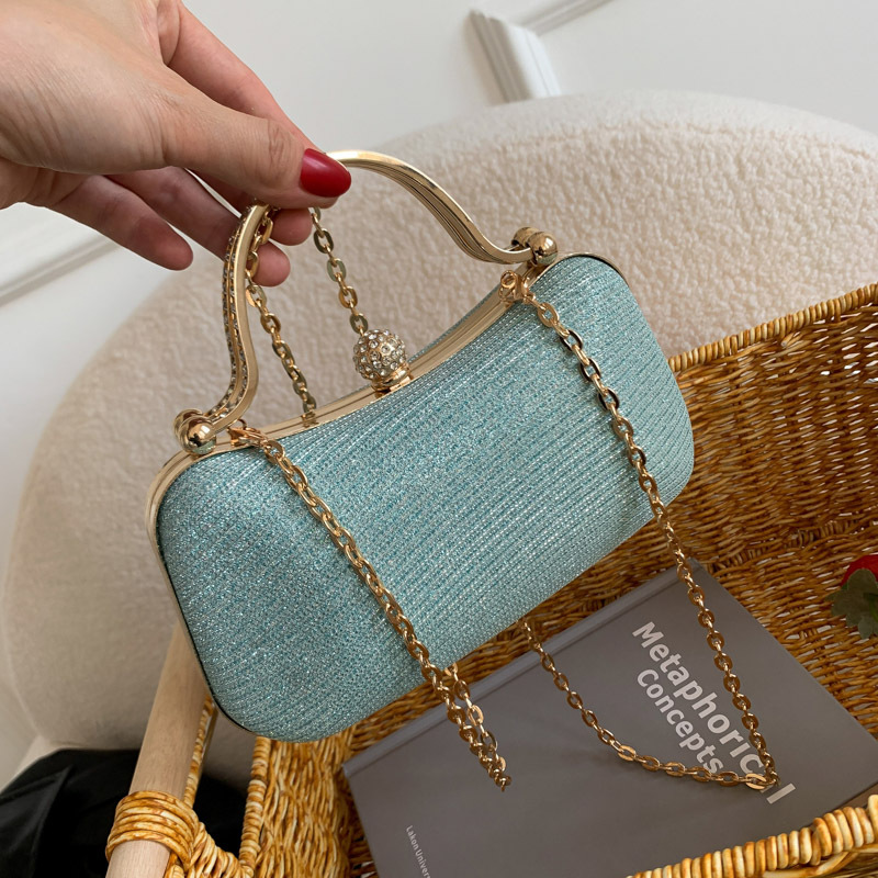 Cadena de alto grado rhinestone bolsa de las axilas INS de alto aspecto Lock bolso Moda brillante hombro crossbody bolsa