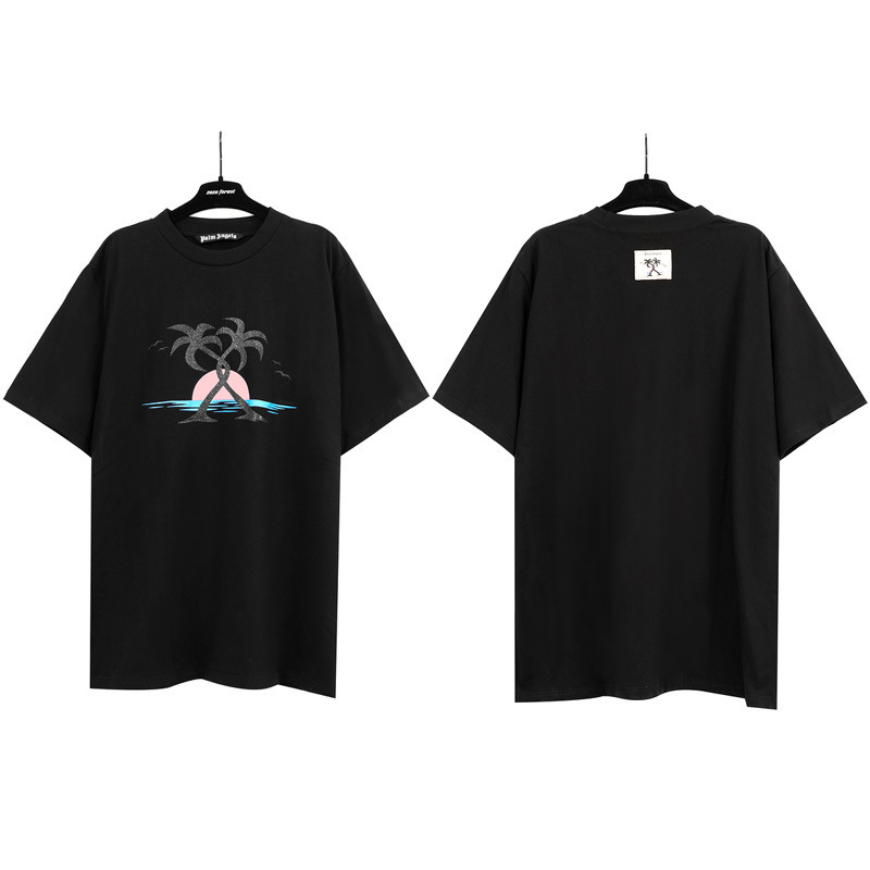PALM半袖の正しいバージョン パームエンジェルス ヘッドレスベア エンジェルス バタフライプリント Tシャツ テディベア 半袖|undefined