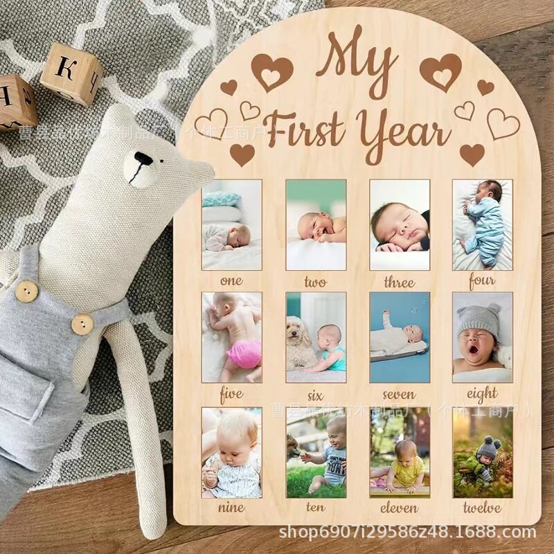 Cross-border Spot Wooden Photo Frame 12 Months Newborn Photo Frame Baby Photo Display for Baby Birthday Decoration Cross-border Spot Wooden Photo Frame 12 Months Newborn Photo Frame Baby Photo Display for Baby Birthday Decoration