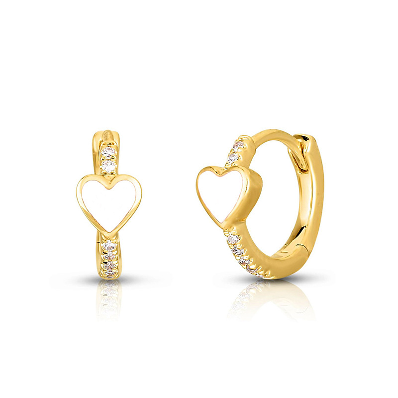 fashion star heart oil dripping ear buckle copper earrings