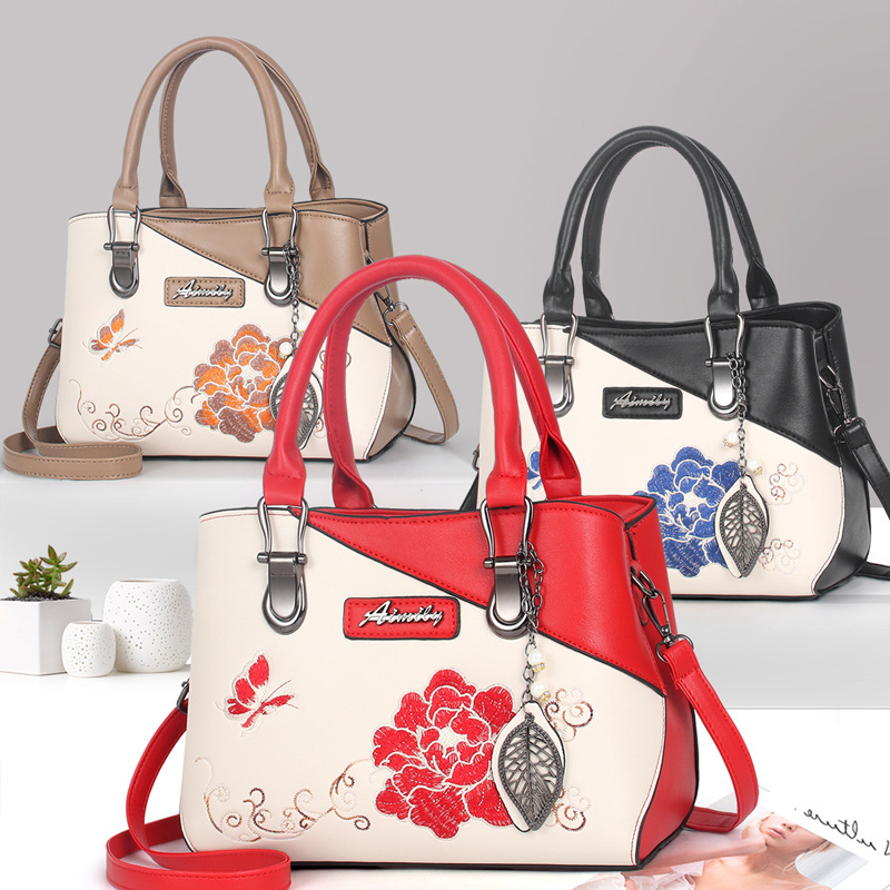 Bolsa de mano de gran capacidad, bolsas de regalo de flores de peonía, bolsas de hombro, bolsas dignas.