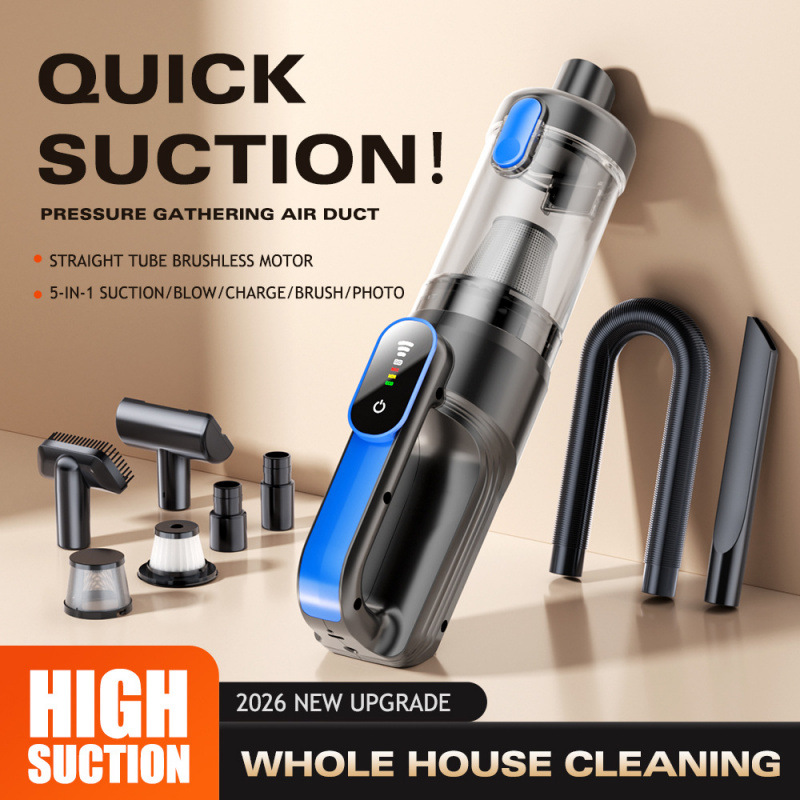 Foreign trade car vacuum cleaner, wireless vacuum cleaner, new model with super powerful suction, suitable for car and home use, handheld and compact for in-car use