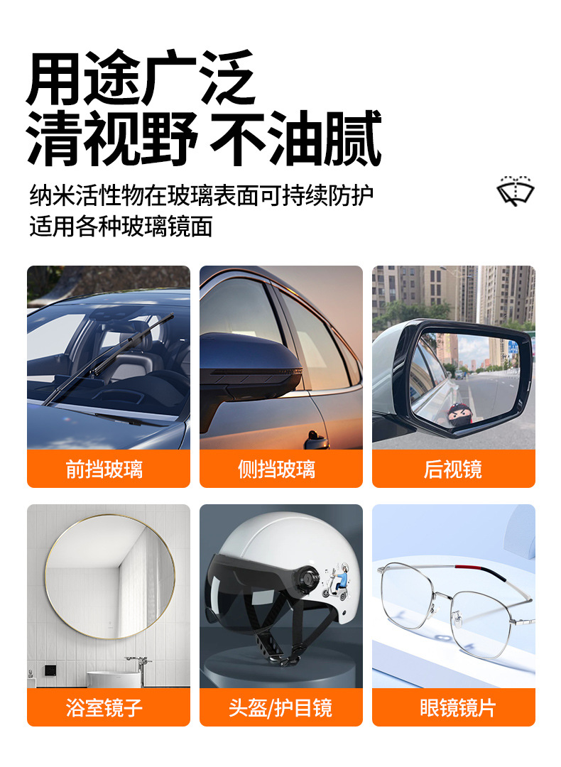 Jiangmeiqi Rainproof and Anti-Fog Agent for Car Windshields, Anti-Rain and Anti-Fog Spray for Rearview Mirrors, Glass Defogger