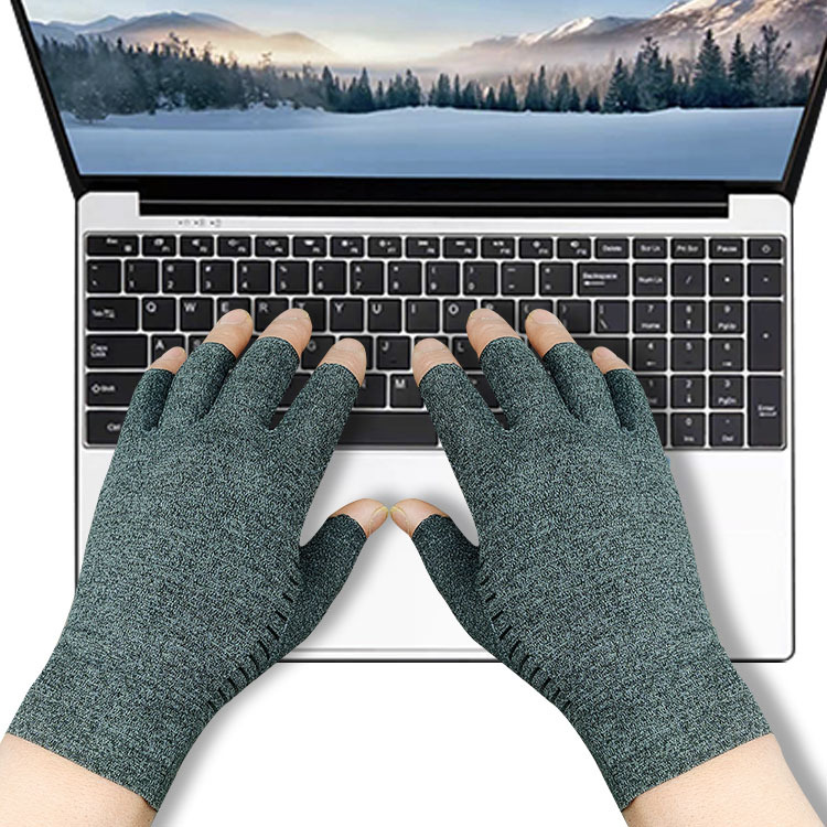 Guantes de presión de fibra de cobre – Medio dedo, para enfermería, rehabilitación y entrenamiento (cross-border)