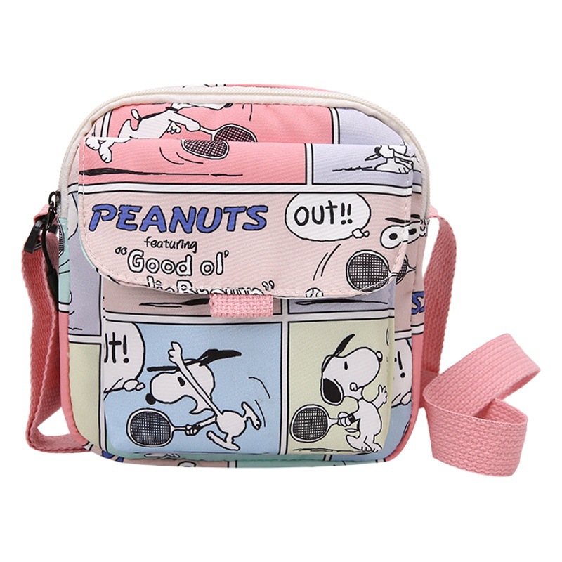 Canvas Small Bag 2023 New Fashion Brand All-match Cute Snoopy Shoulder Bag Korean Style Small Square Bag