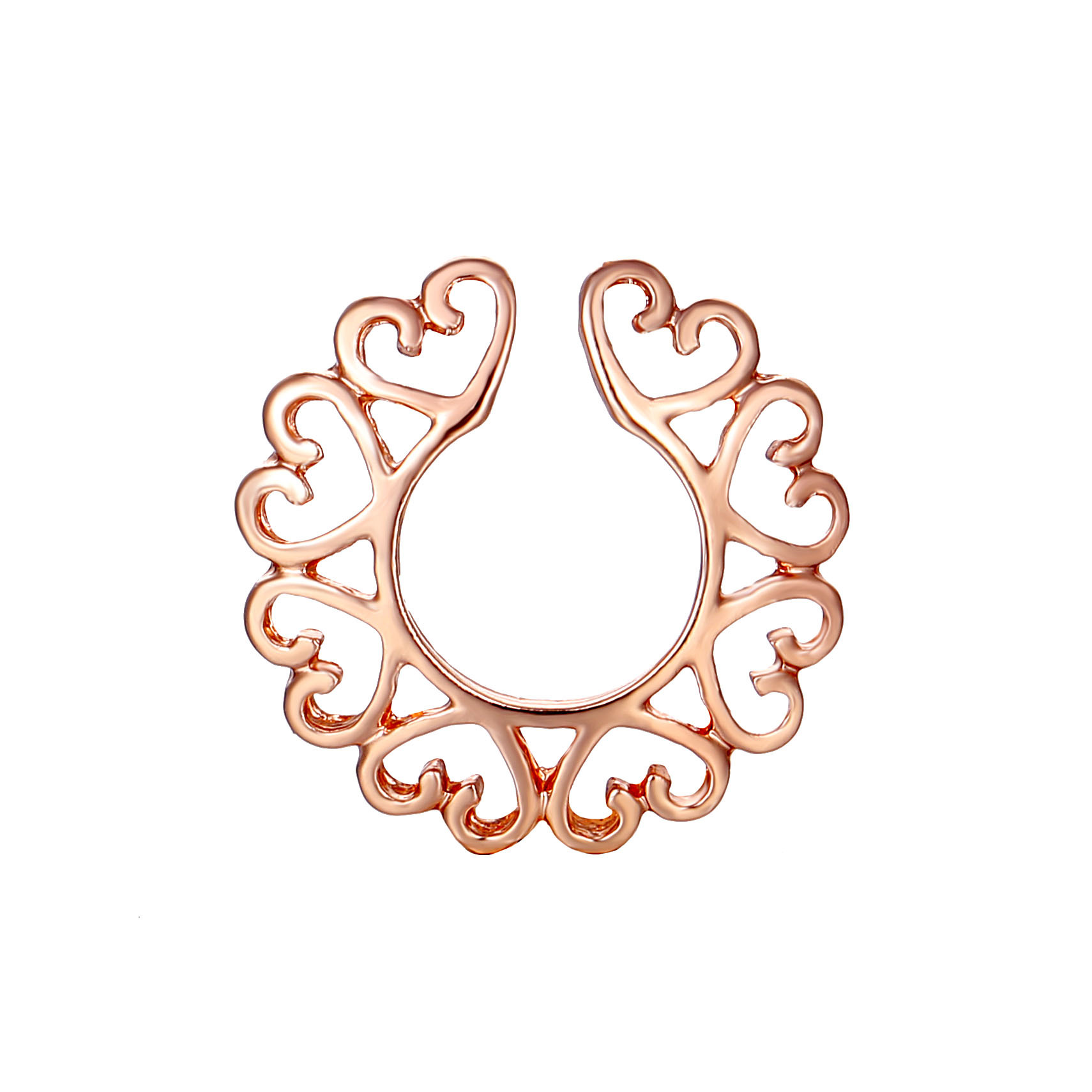 multiple heart-shaped combination poleless fake breast ring