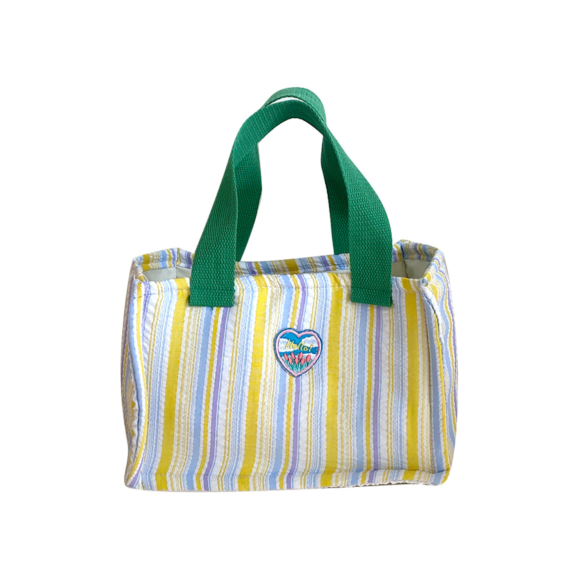 Bolsa de almuerzo de dopamina de contraste de color aislante de calor, bolsa de mano de rayas de espuma plegadas, bolsa de almuerzo encantadora para llevar bolsa de almuerzo al trabajo