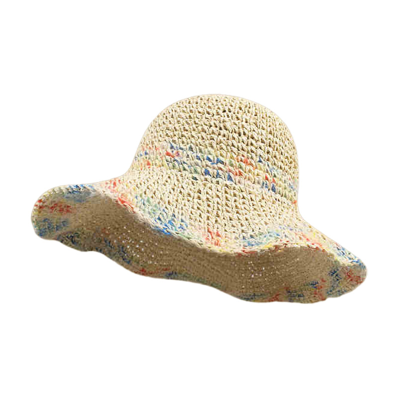 112g Weight Straw Hat Hats Type Casual, Outdoor Occasion Papyrus Material Bow Knot Pattern Spring&Summer Season Women's Gender Hawaiian, Tropical, Sweet Style Curved Eaves, Ruffles Rim Women's Hawaiian Tropical Sweet Bow Knot Curved Eaves Ruffles Straw Hat 20
