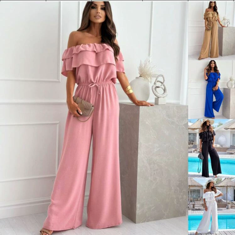 Летний цветной корсет, overall, брюки, европейский стиль, Aliexpress, Amazon, высокий ворот