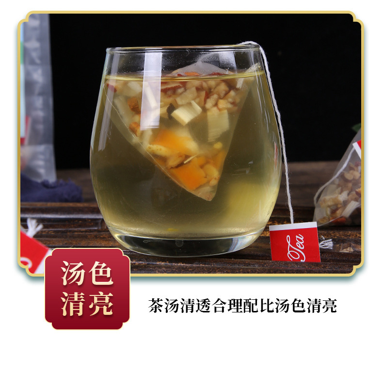 Zhu Zhe Mao Gen Xue Li Tea 120g No-Brew Triangle Bags Sugarcane Mulberry Root Snow Pear Fruit Tea in use