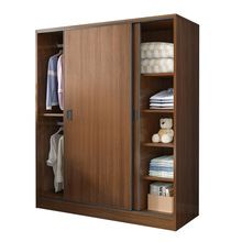 Q085批發衣櫃家用卧室現代簡約收納櫃推拉門小戶型實木衣櫥簡易兒