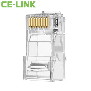 CE-LINK super six kinds of UTP network Crystal Head 6 Kinds of gigabit network cable Crystal Head gold plated RJ45 network cable connector