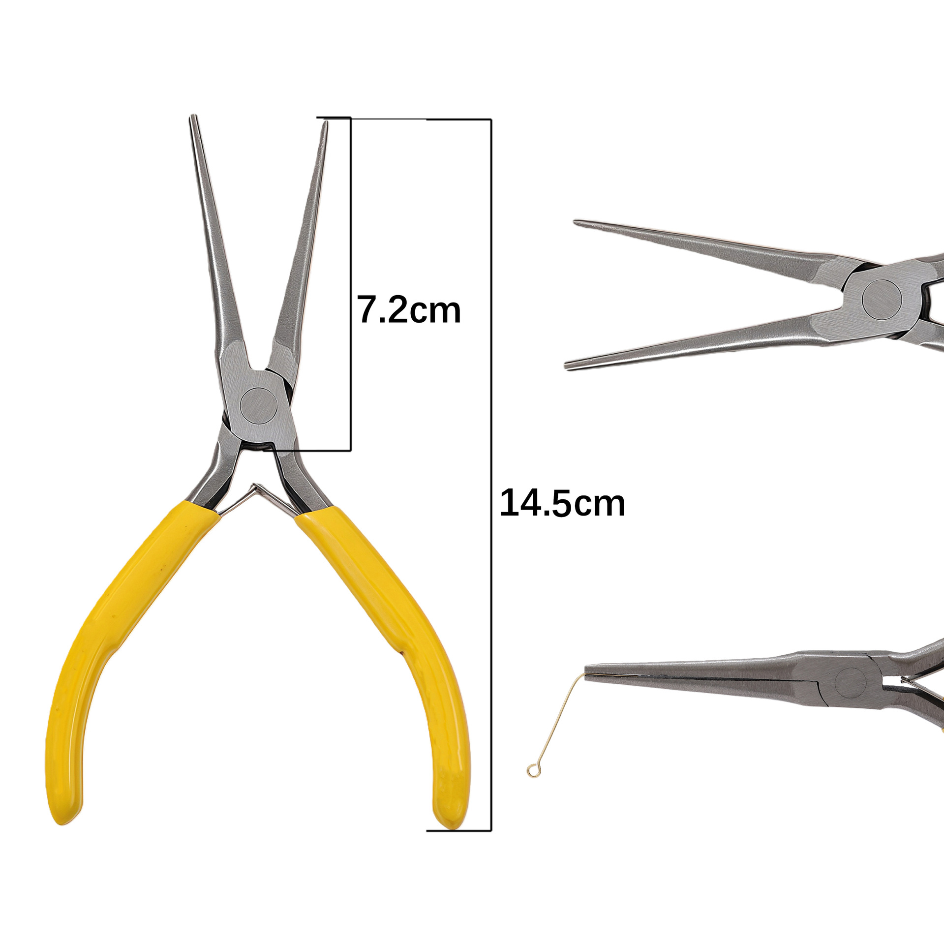Yellow handle needle nose pliers