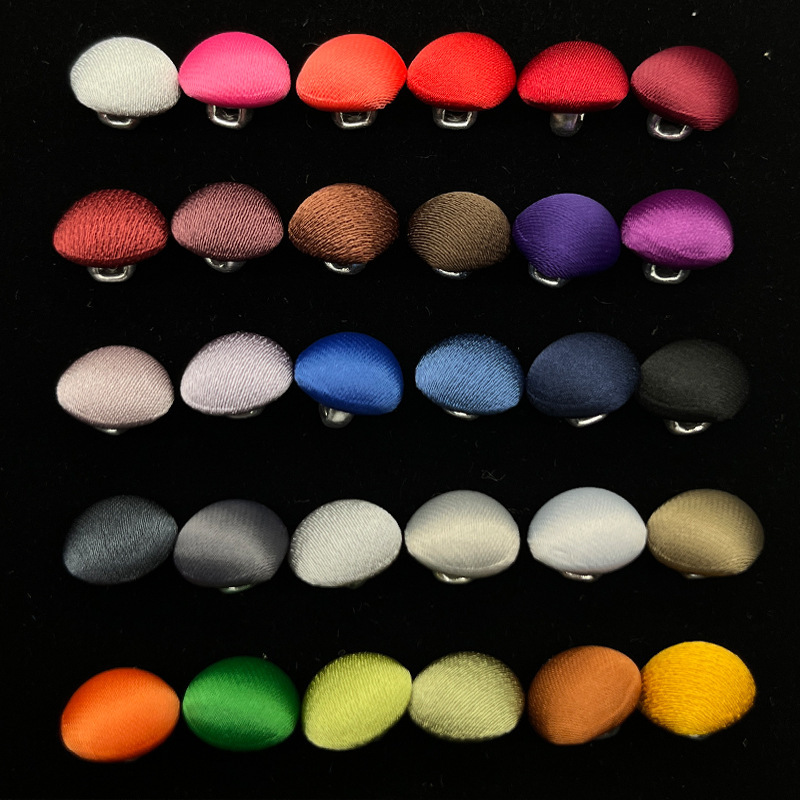 Mushroom button round children's high-grade acetate satin cloth button shirt button windbreaker cloth button hand button