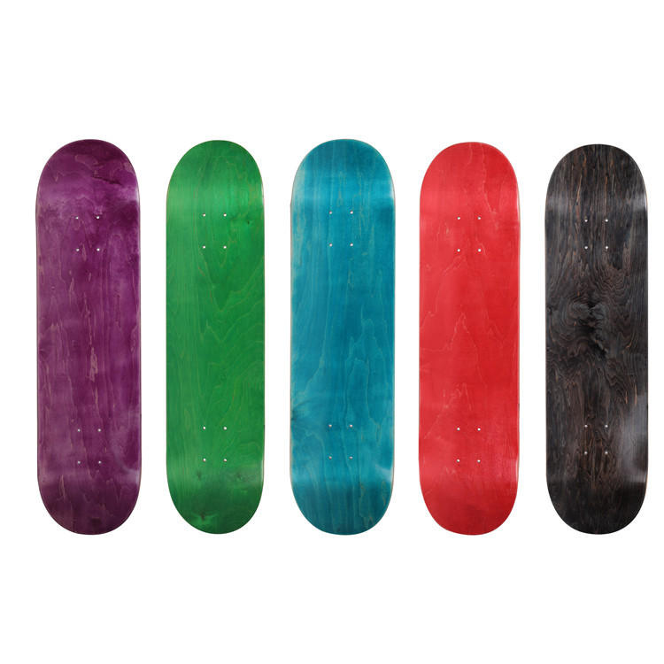 8inch Dyed Double-Kick Skateboard Single Board Double-Kick Road Maple Skateboard Practice Board Four-Wheel Double-Kick Skateboard in Stock