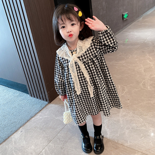 Girls Dress Spring and Autumn 2022 New Internet Celebrity Baby Girl Fashionable Little Child Princess Spring Dress Autumn Dress