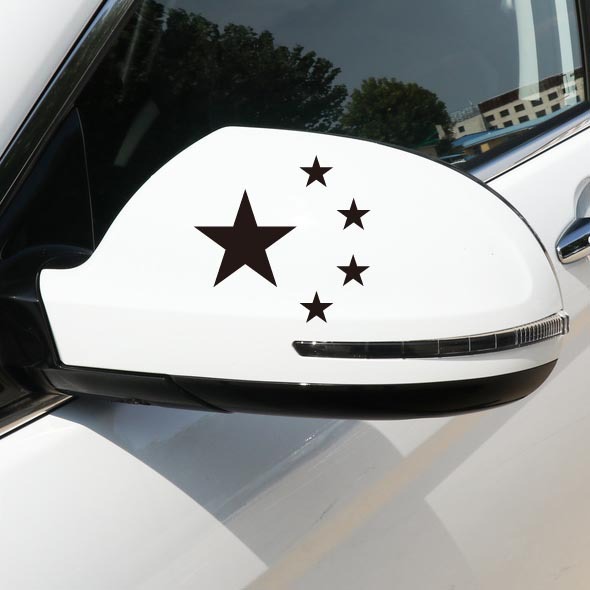 [Ventas directas de fábrica] pegatinas de espejo retrovisor de bandera roja de cinco estrellas (pegatinas de espejo reflectante) un par de pegatinas de coche al por mayor