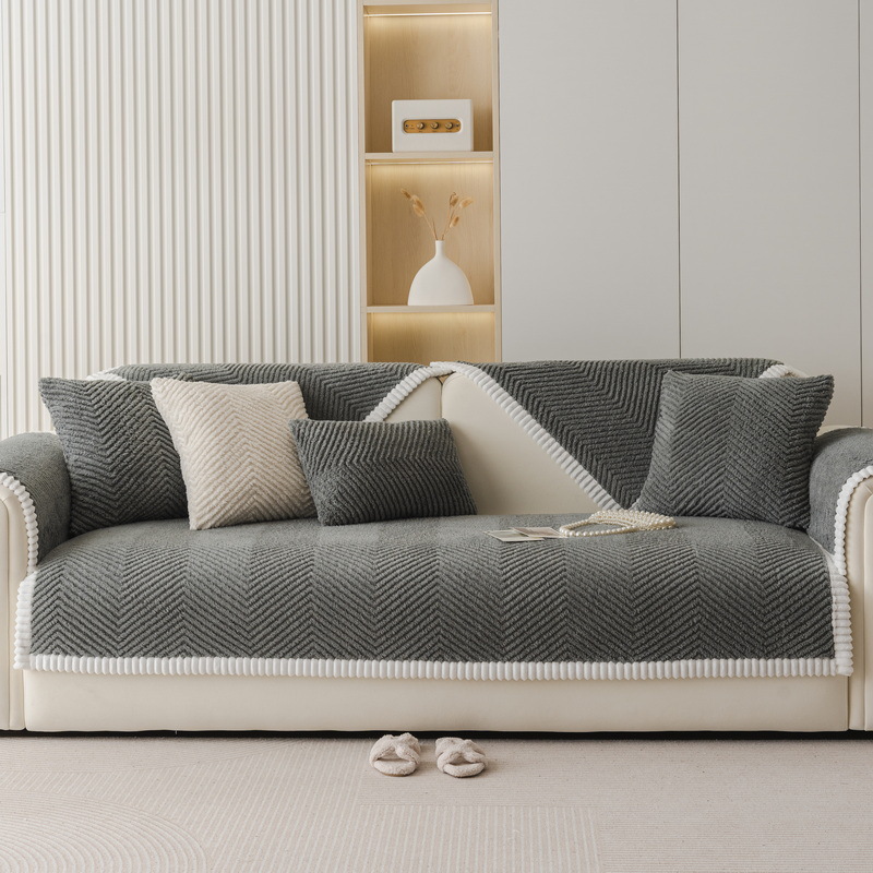 Winter non-slip plush sofa