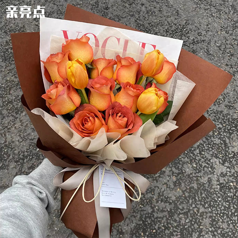 纯色风华纸免裁切小号包装纸防水耐撕花束包花纸鲜花花艺材料加厚