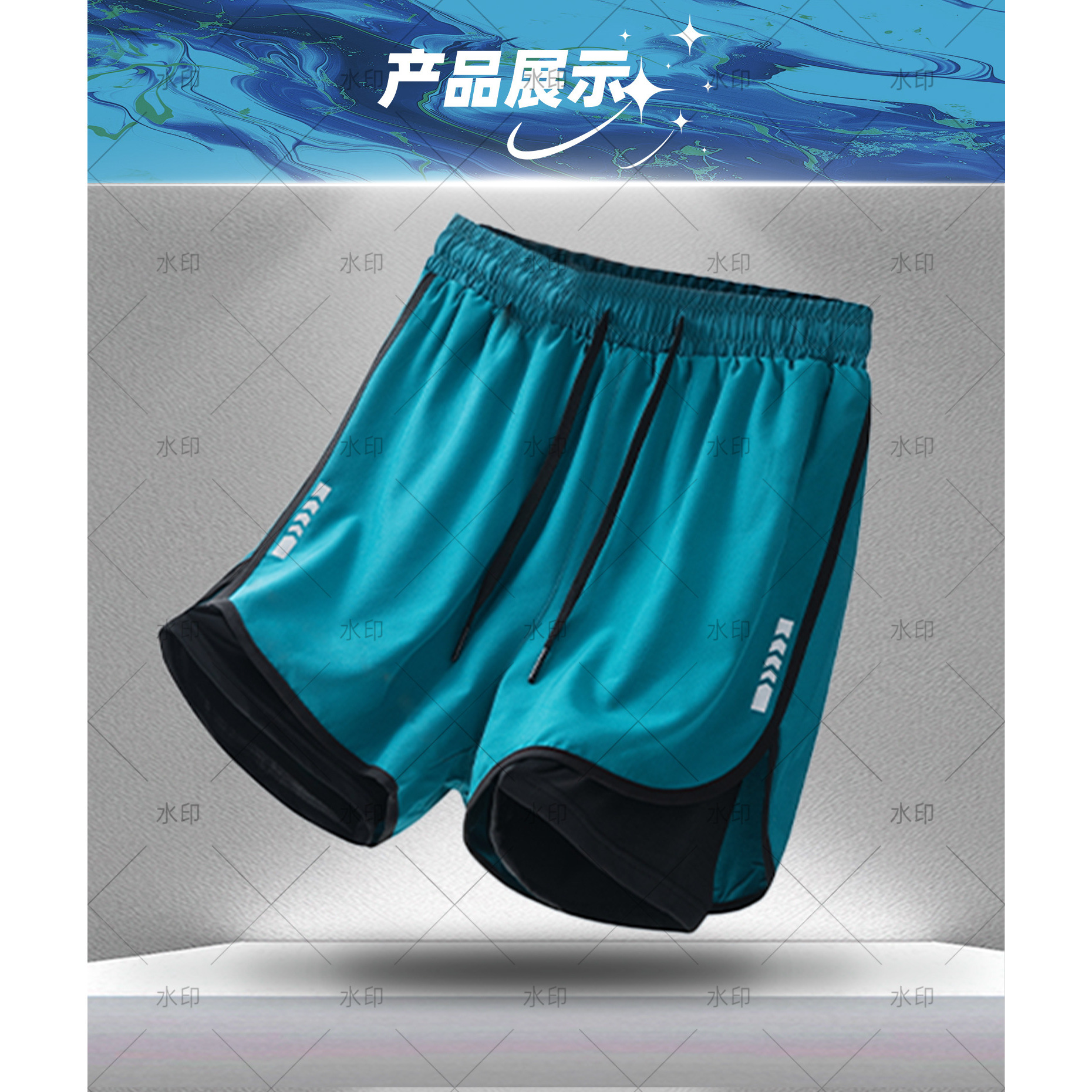 Nuevos pantalones cortos falsos de dos piezas, pantalones deportivos para hombres, pantalones para correr para hombres, pantalones de playa para hombres, pantalones de fitness para hombres, pantalones casuales para hombres, tres puntos para hombres