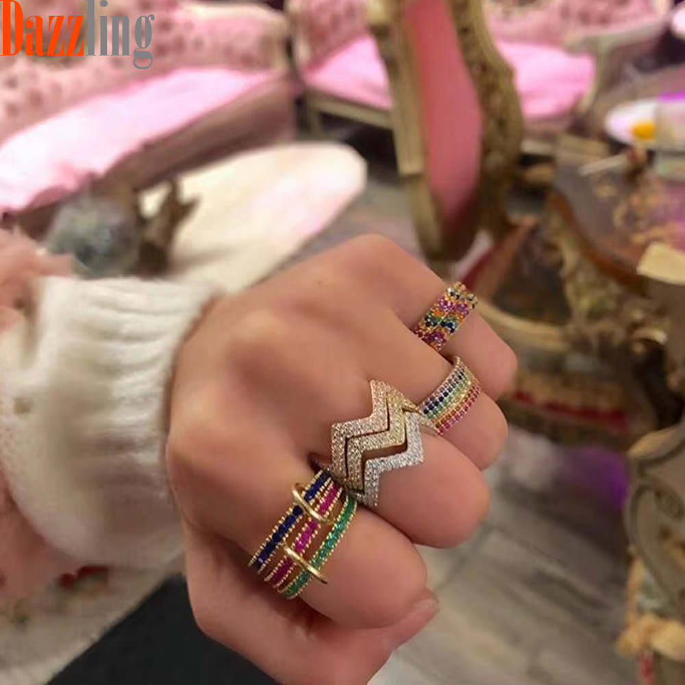 Damen Ring Set Mit Zirkonia Steinen Modisches Accessoire_voghion.com