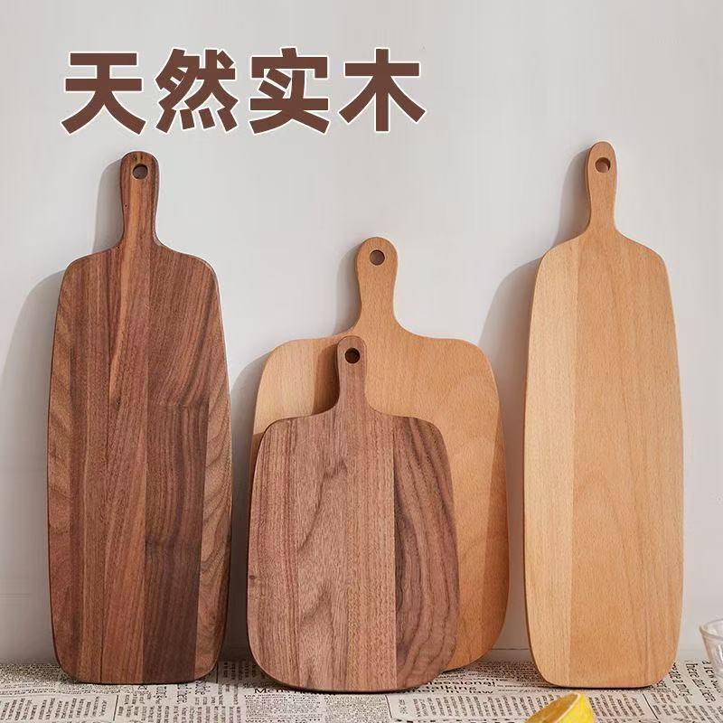 Tabla de cortar de madera de acacia hecha a medida, tabla de cortar de madera maciza de nogal, tabla para filetes, tabla portátil para pan y frutas para camping al aire libre.