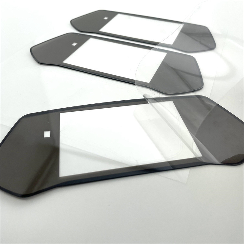 网版丝印透明PC亚克力视窗显示保护镜片 耐磨防刮花 丝印边框黑色