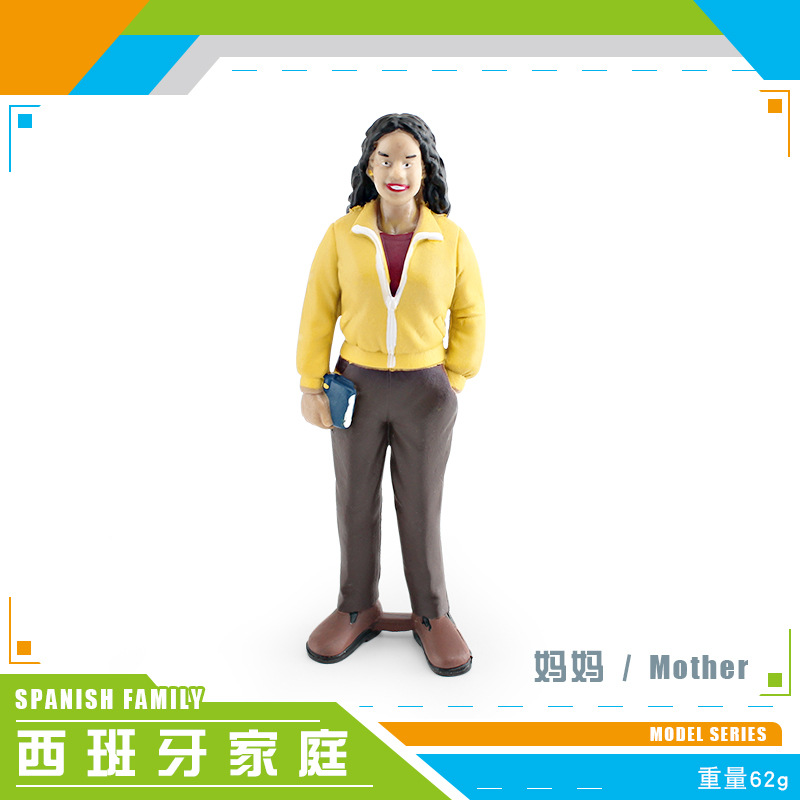 Simulación familia española figura modelo abuelo abuela Mamá y Papá niños y niñas mesa de arena muñeca decoración juguete