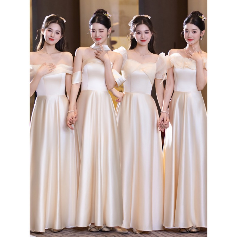 Champagne-colored bridesmaid dress, ethereal and elegant, 2026 new collection, high-end and unique, suitable for a sister group, and can be worn daily by petite women