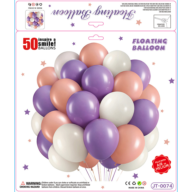 50Pcs set de globos transfronterizos al por mayor matte decoración de cumpleaños escena de decoración de la fiesta artículos de vestuario de alta calidad