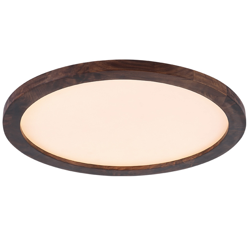 lámpara de techo del dormitorio medieval simple ultra delgada de nuez estilo retrógrado francés balcón de protección de ojos estudio principal lámpara de cama L263