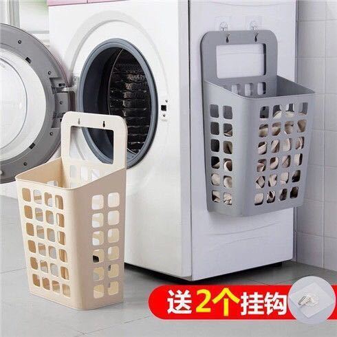新しい汚れたかごの壁掛け式汚れた服の収納かごの壁掛け式折り畳み汚れたかごのトイレに洗濯物の青を入れる|undefined